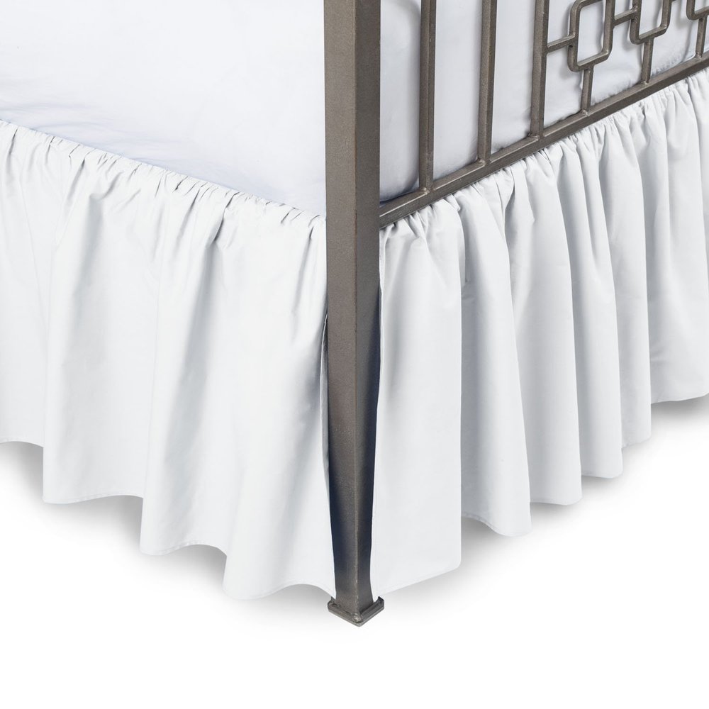 Royalbeddingking White Full XL Size 28 Inch Drop Length Three Sided Coverage with 800 Thread Count Egyptian Cotton Ruffled Gatherd Bed Skirt with Split Corners