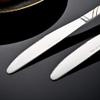 24-Piece Set of Embossing Cutlery Set Kitchen Silverware Tableware Main Stainless Steel Knife and Fork Spoon Commercial Steak Coffee Western Tableware (Silver) view 2