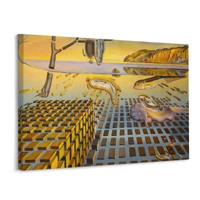 Surreal Poster Disintegration of The Persistence of Memory by Salvador Dali Paintings Canvas Wall Art Prints for Wall Decor Room Decor Bedroom Decor Gifts 20x26inch(51x66cm) Frame-Style