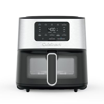 Cuisinart Air Fryer, 6-Quart Basket Large Fryer with 5 Cooking Functions to Roast, Bake, Broil, Air Fry and Keep Warm, 5 Airfryer Presets, Dishwasher-Safe Parts, AIR-200NAS, Stainless Steel & Black