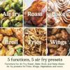 Cuisinart Air Fryer, 6-Quart Basket Large Fryer with 5 Cooking Functions to Roast, Bake, Broil, Air Fry and Keep Warm, 5 Airfryer Presets, Dishwasher-Safe Parts, AIR-200NAS, Stainless Steel & Black view 4