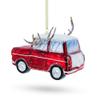 Car Decked Out with Nose & Antlers Glass Christmas Ornament view 3