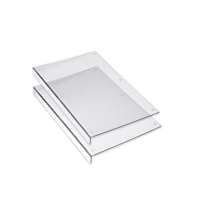 2 Cutting Board with Lip Edge  Clear Acrylic  Non-Slip  12 x 16  Countertop Protector for Chopping and Cutting Food