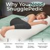 Snuggle-Pedic Body Pillow for Side Sleepers for Adults - Full Body Maternity Pillow Support Legs, Belly & HIPS - Shredded Memory Foam & Cooling Pregnancy Pillow Cover - 20x54 White view 2