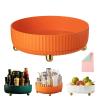 2023 New Rotating Storage Rack with Cleaning Cloth, 360 Spinning Spice Rack Organizer, Makeup Organizer Spinning for Cabinet, Kitchen Must Haves (B2-Orange/11.02*11.02*3.94in) view 1