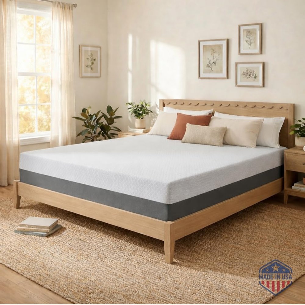 Celestial Sleep 10 Inch King Mattress, Made in The USA, CertiPUR-US, Oeko-Tex, and Fiberglass-Free Certified Cooling Bed, Gel Memory Foam Mattress in a Box - Medium