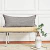 ELISABETH YORK Idora Shale Striped Handwoven Cotton Accent Throw Pillow 15" x 35" Home Living Room Couch Sofa Chair Bed Bedroom Decor Decoration 15" x 35" Grey view 2