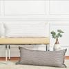 ELISABETH YORK Idora Shale Striped Handwoven Cotton Accent Throw Pillow 15" x 35" Home Living Room Couch Sofa Chair Bed Bedroom Decor Decoration 15" x 35" Grey view 3