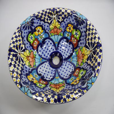 17" X 14" TALAVERA SINK drop in or undermount mexican bathroom handmade ceramic