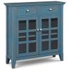 SIMPLIHOME Acadian SOLID WOOD 36 Inch Wide Transitional Entryway Hallway Storage Cabinet in Distressed Coastal Blue, For the Living Room, Entryway and Family Room view 1