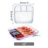 2 Packs Snack Serving Plate, Bariatric Portion Control Plates MyPlate for Adults, Tempered Glass Nutrition Plates with Dividers from Health Beet (Color : 10" Square Plate) view 2
