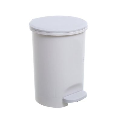 Kitchen Garbage Can 10L Step-on Trash Can with Lid and Plastic Pedal, Bathroom Kitchen Living Room Step Round Garbage Cans, Large Waste Bin Paper Basket Wastebasket