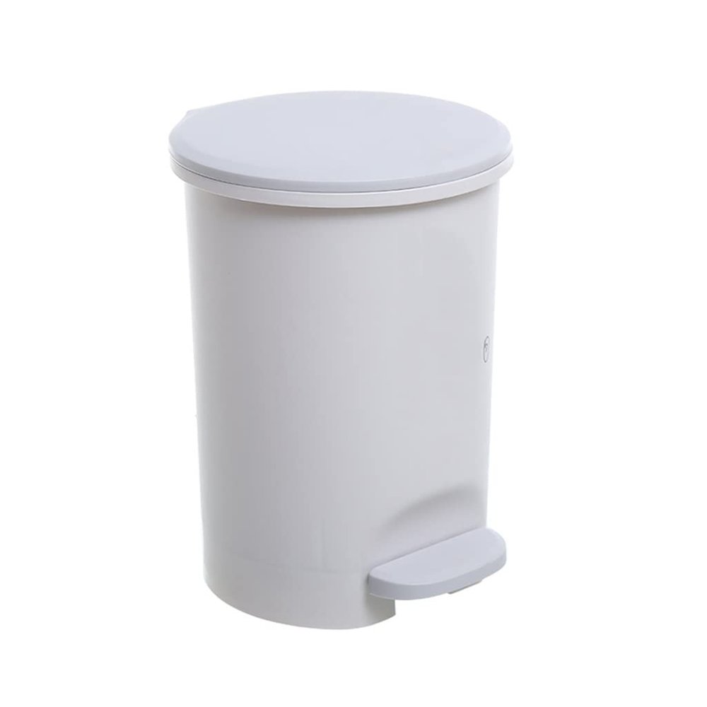 Kitchen Garbage Can 10L Step-on Trash Can with Lid and Plastic Pedal, Bathroom Kitchen Living Room Step Round Garbage Cans, Large Waste Bin Paper Basket Wastebasket