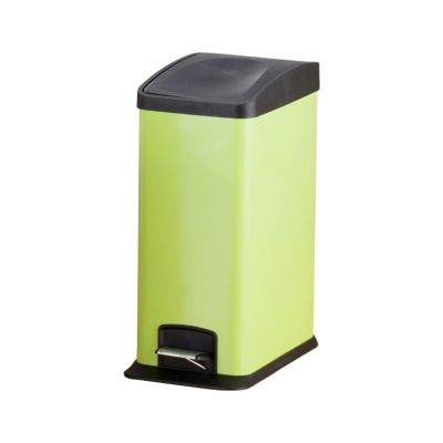 Kitchen Garbage Can 12L Capacity Trash Can Kitchen Trash Can Household Toilet Trash Can Office Study Foot-Operated Paper Basket, White/Pink/Blue/Green Wastebasket (Color : White)