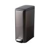 Kitchen Garbage Can Stainless Steel Rectangular Narrow Trash Can for Household Foot-Operated Trash Can with Lid Suitable for Use in Bathroom, 8L Wastebasket (Color : Black) view 1