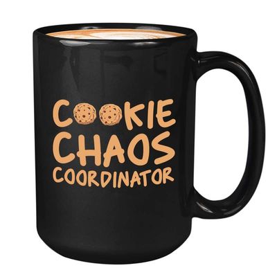 Baker Coffee Mug 11oz Black - Cookie Chaos Coordinator - Baking Pastry Bread Cake Decorating Cook Ingredients Kitchen Cheesecake Eating