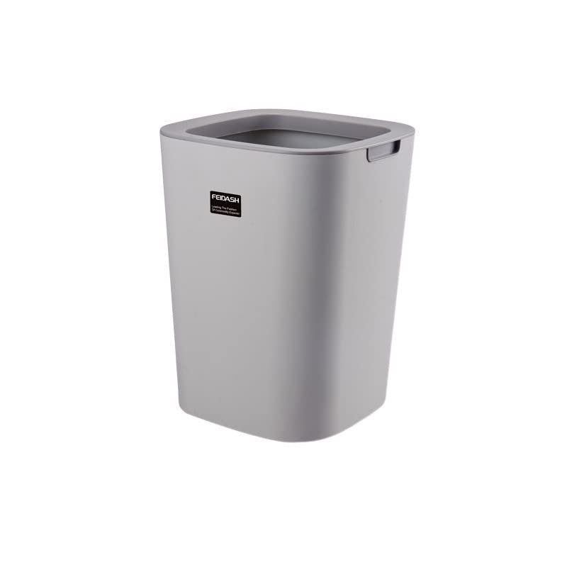 HIHELO Trash Bin 8L/12L Simple Plastic Trash Can Office Bathroom Kitchen Trash Bin Living Room Bedroom Garbage Pressure Ring Waste Bin Kitchen Trash Can (Size : 12L)