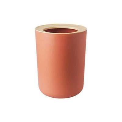 HIHELO Trash Bin 12L Retro Wood Trash Can Household Without Cover Living Room Toilet Bathroom Kitchen Trash Can Kitchen Trash Can (Color : Orange)