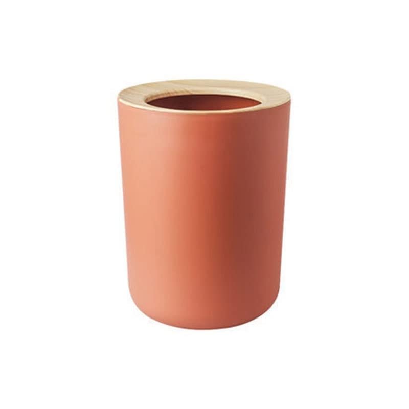HIHELO Trash Bin 12L Retro Wood Trash Can Household Without Cover Living Room Toilet Bathroom Kitchen Trash Can Kitchen Trash Can (Color : Orange)