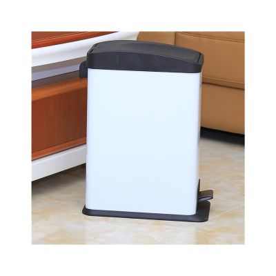 Kitchen Garbage Can 12L Capacity Trash Can Kitchen Trash Can Household Toilet Trash Can Office Study Foot-Operated Paper Basket, White/Pink/Blue/Green Wastebasket (Color : Gold)