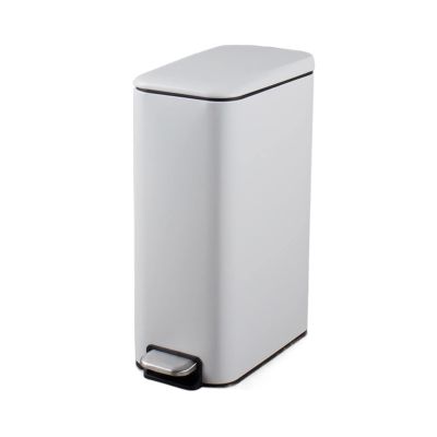 BONAD Kitchen Garbage Can Stainless Steel Rectangular Narrow Trash Can for Household Foot-Operated Trash Can with Lid Suitable for Use in Bathroom, 8L Wastebasket (Color : Gold)
