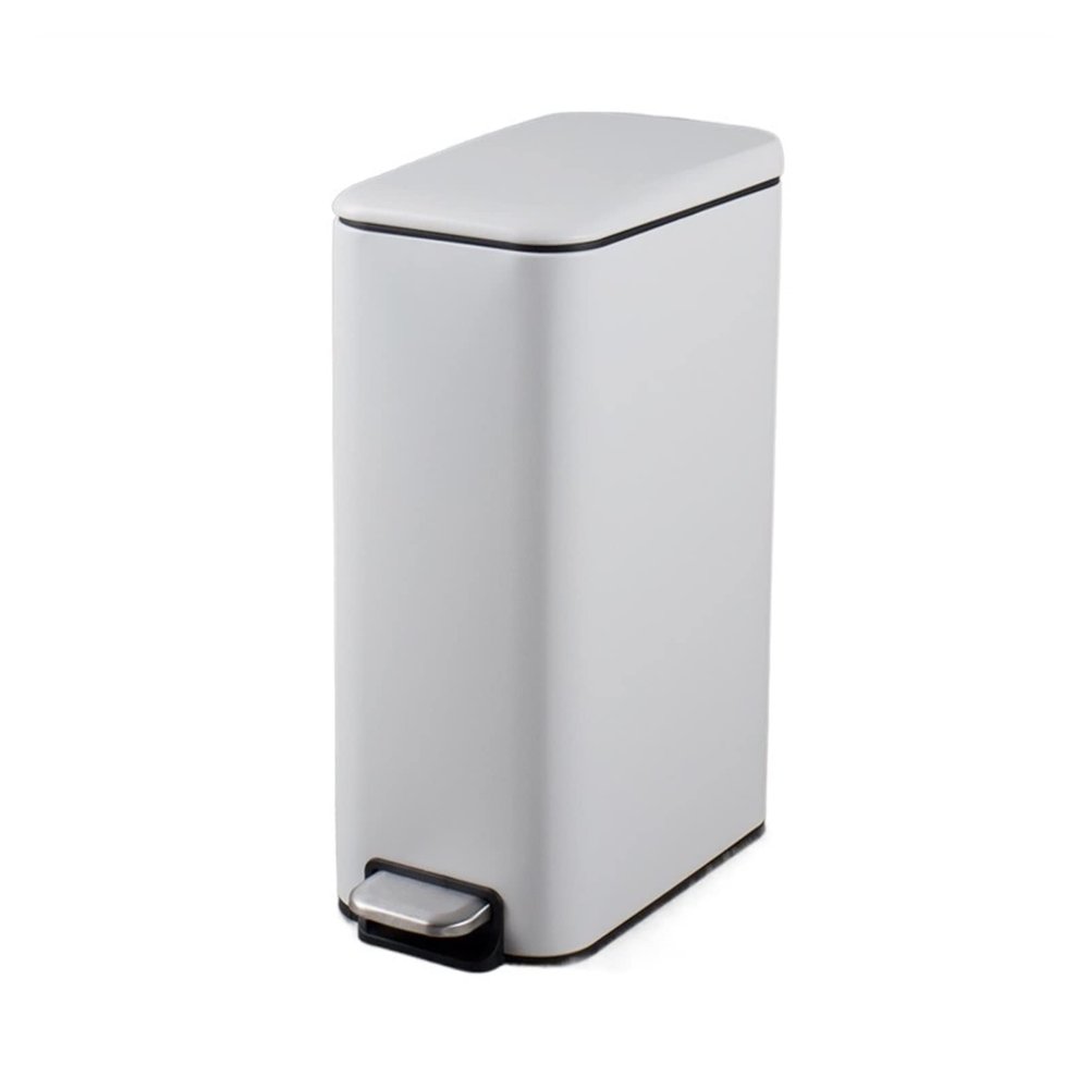 BONAD Kitchen Garbage Can Stainless Steel Rectangular Narrow Trash Can for Household Foot-Operated Trash Can with Lid Suitable for Use in Bathroom, 8L Wastebasket (Color : Gold)