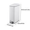 BONAD Kitchen Garbage Can Stainless Steel Rectangular Narrow Trash Can for Household Foot-Operated Trash Can with Lid Suitable for Use in Bathroom, 8L Wastebasket (Color : Gold) view 2
