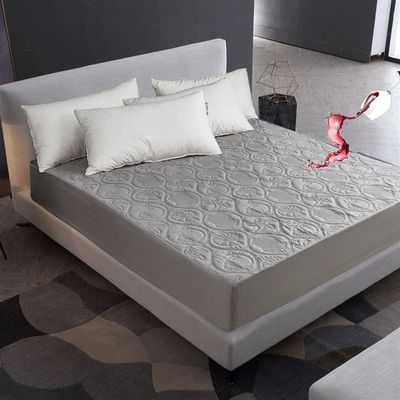 XHHBS Mattress Protector Pad 100% Waterproof Mattress Cover Bed Cover Quilted Fitted Breathable Mattress Pad Noiseless- Deep Pocket Fit Up to 18 Inches (Color : Gray, Size : Queen-60inX80in)