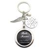 simdes Bridal Wedding Memorial Bouquet Charm Bouquet Charm for Wedding Memory Photo Frame Memorial Keychain (Weknow-Round) view 1