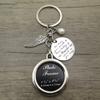 simdes Bridal Wedding Memorial Bouquet Charm Bouquet Charm for Wedding Memory Photo Frame Memorial Keychain (Weknow-Round) view 2