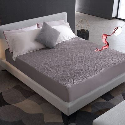 XHHBS Mattress Protector Pad 100% Waterproof Mattress Cover Bed Cover Quilted Fitted Breathable Mattress Pad Noiseless- Deep Pocket Fit Up to 18 Inches (Color : Gray1, Size : Queen-60inX80in)