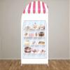 HUAYI Sweet Candy Shop Arch Backdrop Cover for Girl Donut Grow Up Themed Birthday Party Decorations Chiara Backdrops Arched Wall Covers Stands Display Props Patisserie Banner GX170 4ft * 7ft view 1
