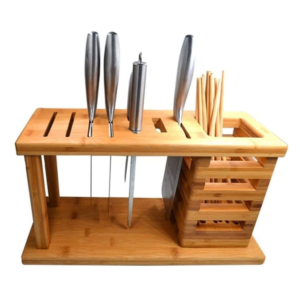 ZAEGO Kitchen Knife Holder Multifunction Knife Rack Shelving Drain Kitchen Knife Rack Block Holder Stand Tools Knife Holder for Counter