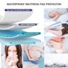 XHHBS Mattress Protector Pad 100% Waterproof Mattress Cover Bed Cover Quilted Fitted Breathable Mattress Pad Noiseless- Deep Pocket Fit Up to 18 Inches (Color : Blue1, Size : Queen-60inX80in) view 2