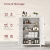 VASAGLE Bathroom Floor Storage Cabinet with 4 Doors, Cloud White view 4