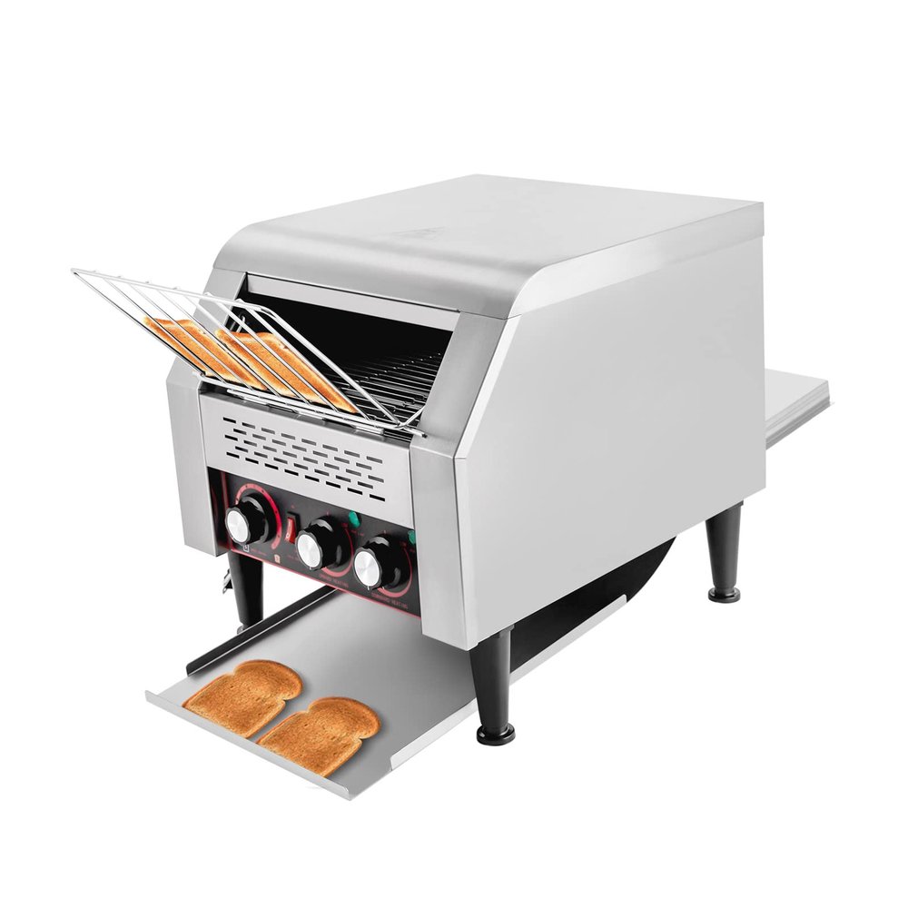 300 Slices/Hour Commercial Conveyor Toaster, 2200W Stainless Steel Heavy Duty Industrial Toasters, Countertop Electric Restaurant Equipment for Home Restaurants Bakery Use