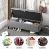 Velvet Storage Bench,Luxurious Storage Ottoman Bench End of Bed Bench,Buttons Upholstered Bench with Storage,Light Green,60X40X45Cm(24X16X18Inch) view 3