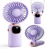coldSky Portable Handheld Fan, 4000mAh Battery Operated 3 in 1 Multifunction Personal Travel Fans with Digital Display, 90 Foldable Desk Fan with Base, 5 Speed Lash Fan for Makeup/Commute/Office view 1