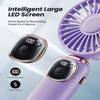 coldSky Portable Handheld Fan, 4000mAh Battery Operated 3 in 1 Multifunction Personal Travel Fans with Digital Display, 90 Foldable Desk Fan with Base, 5 Speed Lash Fan for Makeup/Commute/Office view 4