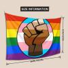 Rqwaaed LGBT Gay Trans Pride BLM Fist Flag Tapestry 60x40 inch Boutique Wall Hanging Tapestry For Bedroom Party Home Decor view 3