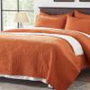 Anluoer Quilt Twin Size Bedding Set-Burnt Orange Embossed, Bedspreads-Lightweight Summer Soft Microfiber Bedspread, Bed Coverlet for All Seasons (1 Quilt, 1 Pillow Sham) view 2