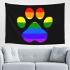 Rqwaaed LGBT Gay Lesbian Furry Paw Pride Rainbow Tapestry 60x40 inch Boutique Wall Hanging Tapestry For Bedroom Party Home Decor view 2