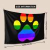 Rqwaaed LGBT Gay Lesbian Furry Paw Pride Rainbow Tapestry 60x40 inch Boutique Wall Hanging Tapestry For Bedroom Party Home Decor view 3