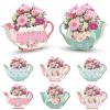 8 PCS Tea Party Decorations Floral Teapot Centerpiece Boxes for Princess Birthday Party Garden Theme Table Decor Tea Time Favors, Wedding Reception, Baby Shower, Bridal Shower Supplies view 1