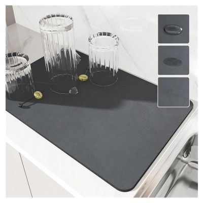 2023 New Kitchen Super Absorbent Draining Mat, Coffee Maker Mat For Countertops Under Coffee Bar Mats Espresso Machine Mat, Dish Drying Mats For Kitchen Counter Rubber Absorbent Draining Mat Pad