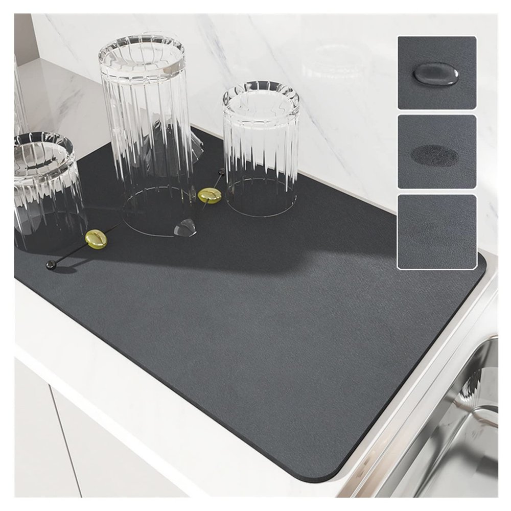 2023 New Kitchen Super Absorbent Draining Mat, Coffee Maker Mat For Countertops Under Coffee Bar Mats Espresso Machine Mat, Dish Drying Mats For Kitchen Counter Rubber Absorbent Draining Mat Pad