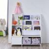 Kids Bookcase with Fabric Drawers,Kids' Toy Storage Organizer, Multifunctional Book and Toy Storage Cabinet, Book and Toy Storage Shelf for Nursery, Playroom, Closet, Home Organization (White) view 1