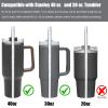ALINK Reusable Glitter Straws for Stanley 40 oz 30 oz Tumbler, 12 in Long Hard Plastic Clear Tumbler Straws for Stanley, Owala 40 OZ Cups, Half Gallon Bottles, Pack of 10 with 2 Brush view 3