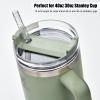 ALINK Reusable Glitter Straws for Stanley 40 oz 30 oz Tumbler, 12 in Long Hard Plastic Clear Tumbler Straws for Stanley, Owala 40 OZ Cups, Half Gallon Bottles, Pack of 10 with 2 Brush view 4