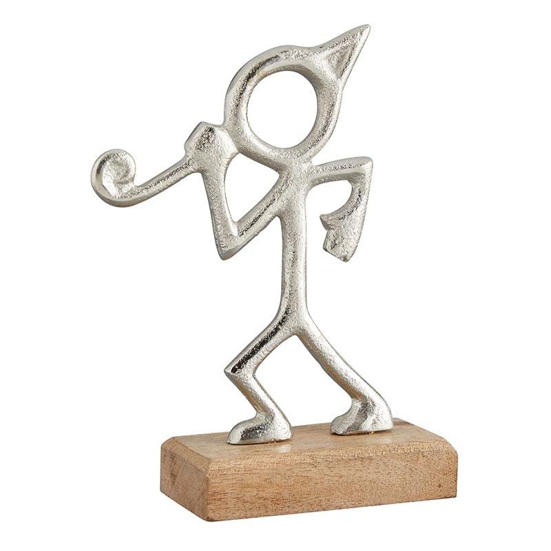 47th & Main Modern Dcor Party Figure Sculpture Shelf and Table Dcor, 4.5" L x 2" W x 7.5" H, Silver